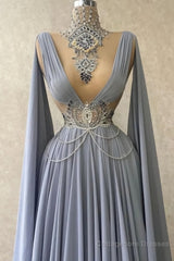 Fabulous High Neck Sleeveless Long 100D-chiffen prom Dresses With beads