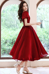 Red v neck short prom Dresses A line homeocming Dresses