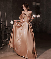 Lovely Bow Satin Long Ball Gown Formal Dresses