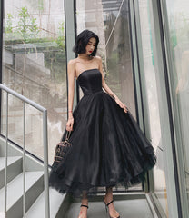 Black tulle short prom Dresses cute homecoming Dresses