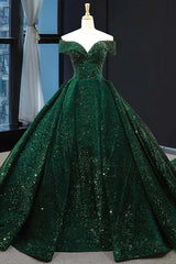 Vintage Off Shoulder Green Long Quinceanera Dresses Sweet 16 Prom Dresses