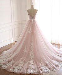 Glam Pink Tulle Sweetheart Straps Princess Formal Dress, Pink Party Dress