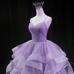 Glam Tulle Light Purple Long Formal Dress Ball Gown Sweet 16 Dresses prom dresses shops