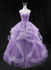 Glam Tulle Light Purple Long Formal Dress Ball Gown Sweet 16 Dresses prom dresses shops