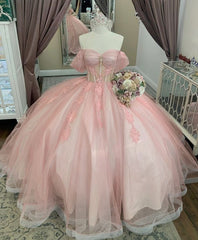 Glitter Pink Quinceanera Dresses Ball Gown Sweet 16 Vestidos 15 De XV Anos