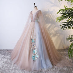 Gorgeous Ball Gown Tulle V-neckline Long Party Gown, New Prom Dress