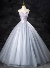 Gray Tulle Sweetheart Beading Quinceanera Dresses