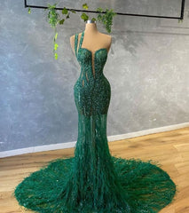 Green mermaid prom Dresses evening gowns