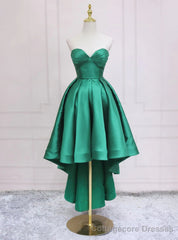 Green Satin  Sweetheart Prom Dress