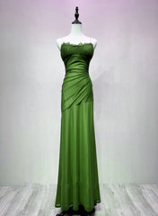 Green Spandex Straps Formal Dresses, Green Evening Dresses Prom Dresses