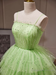 Green Tulle Short Prom Dress, Cute Green Homecoming Dresses