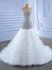 Hand Work Beading Crystal Luxury Wedding Dress