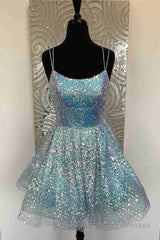 Hot Pink Sequins A-Line Homecoming Dress