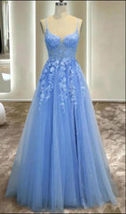 Light Blue Girls Formal Dresses A line Long Party Prom Dresses