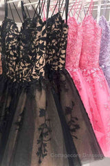 Lace Applique A-line Homecoming Dress Short Prom Dress,Semi Formal Dresses