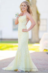 Lace Mermaid Backless Prom Dress