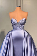 Lavender Long Glitter Sleeveless Prom Dresses With Beads A-line