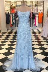 Light Purple Mermaid Long Prom Dress with Appliques