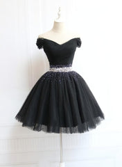 Little Black Homecoming Dresses  Tulle Cute Short Formal Dresses