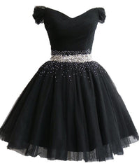 Little Black Homecoming Dresses  Tulle Cute Short Formal Dresses