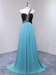 Long Chiffon Featuring Sweetheart Neckline One Shoulder Prom Dresses