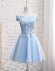 Lovely Off Shoulder Short Party Dress, Cute Homecoming Dress