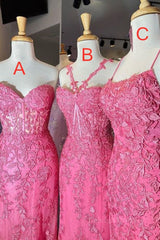 Mermaid Hot Lace Long Prom Dresses, Long Hot Formal Graduation Evening Dresses