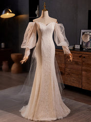 Mermaid Lace Long Sleeve Wedding Dresses