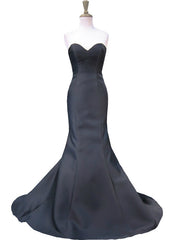 Mermaid Sweetheart Backless Black And White Backless Prom Dresses