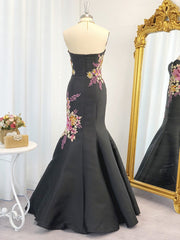 Mermaid Sweetheart Beading Floor-Length Satin Dress