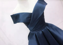 Navy Blue Satin Homecoming Dresses Party Dresses Sweetheart Prom Dresses prom Dresses shops