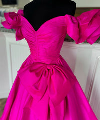 Off the Shoulder Long Prom Dress with Bow