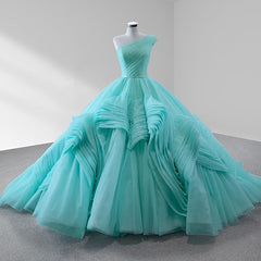 One-Shoulder Sleeveless Ball Gown Court Train Quinceanera Dresses