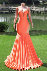 Yellow Prom Dresses Sexy Mermaid Women Evening Dresses Sleeveless Open Back