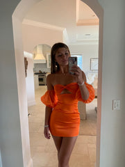 Orange Short Prom Dresses Homecoming Dresses