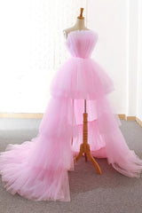 Pink tulle long prom dress,Best evening dress,evening gowns,Party dresses