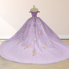 Princess Off the Shoulder Appliques Court Train Quinceanera Dresses