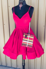 Princess Short Hot Pink Homecoming Dresses