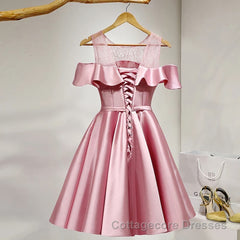 Pink Short Girls Cute Short Prom Dresses