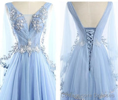 Beautiful Tulle Light Blue Floor Length Prom Dress, New Party Dress