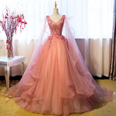 Tulle Sweet 16 With Lace Applique Long Party Dresses