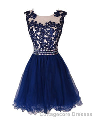 Navy Blue Lace Short With Waist Beadings Royal Blue Custom Made Mini Length Women Skirt Prom Dresses