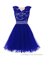 Navy Blue Lace Short With Waist Beadings Royal Blue Custom Made Mini Length Women Skirt Prom Dresses