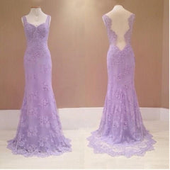 charming lilac prom Dresses lace vintage prom gown mermaid formal gowns lace party Dresses lace evening Dresses 2024