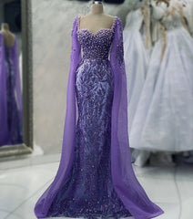 Purple evening dresses for women glittering ball gowns