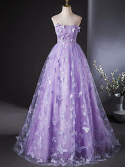 Purple Lovely Long Lace Sweet 16 Dresses, Purple Lace Prom Dresses Party Dresses