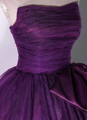 Purple Scoop Tulle Ball Gown Formal Dresses, Purple Sweet 16 Dresses