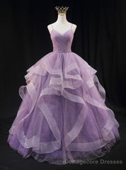 Purple Tulle Sequins Spaghetti Straps Pleats Prom Dress