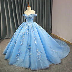 Quinceanera Dresses Elegant Sweetheart Off-the-shoulder Appliques Ball Gown