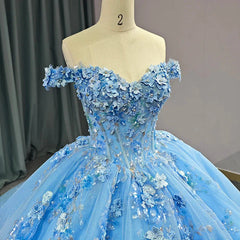 Quinceanera Dresses Elegant Sweetheart Off-the-shoulder Appliques Ball Gown